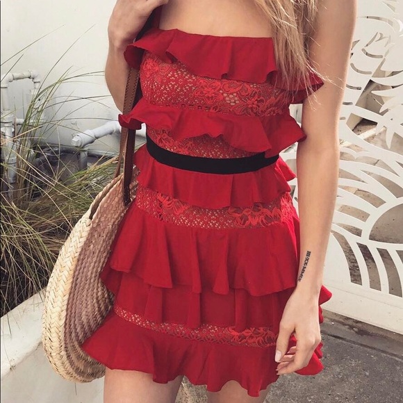 For Love and Lemons Chianti Ruffle Mini Dress - Picture 6 of 6